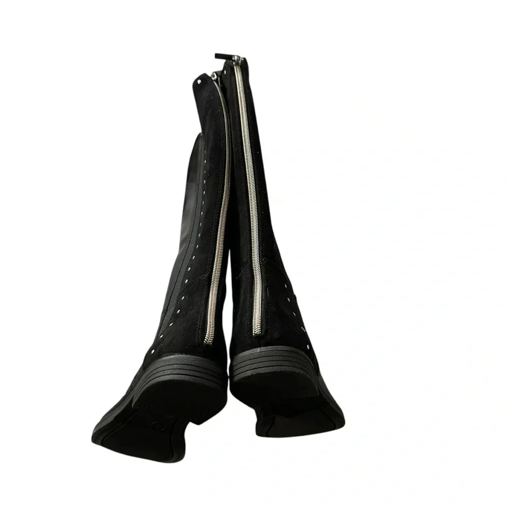 Madden Girl size 4 black tall boots with embellishments